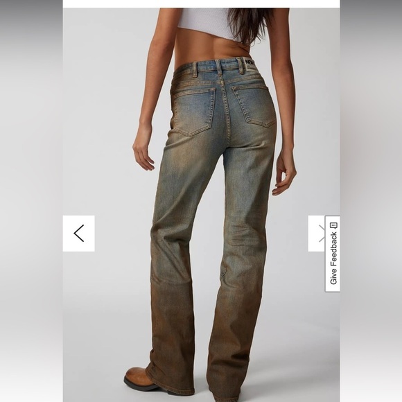 Neon Denim Brand N. D. B. Henley Straight Jeans 27 sold at Free People 5 - Picture 8 of 9